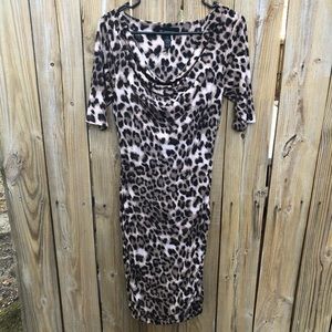 INC Leopard Bodycon Dress Size M
